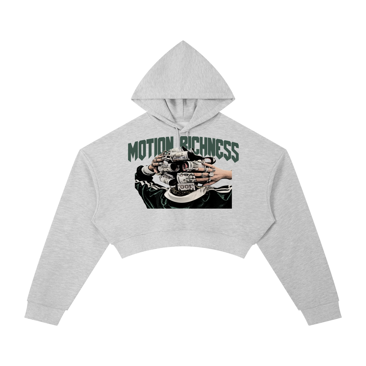Motion Richness Cropped Hoodie - FASHION VIBES