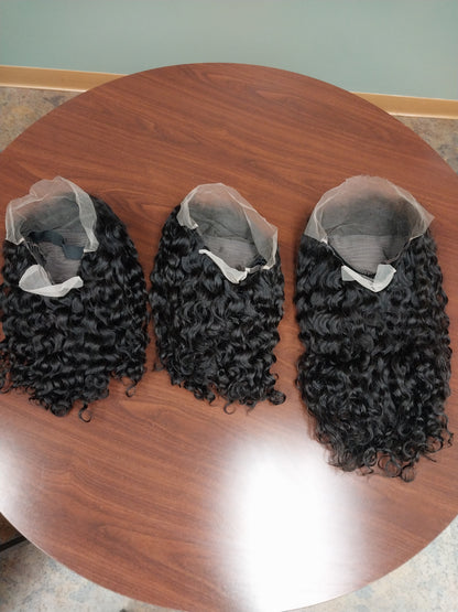12 inch Water Wave 13x4 HD Raw Human Hair Frontal wigs - FASHION VIBES