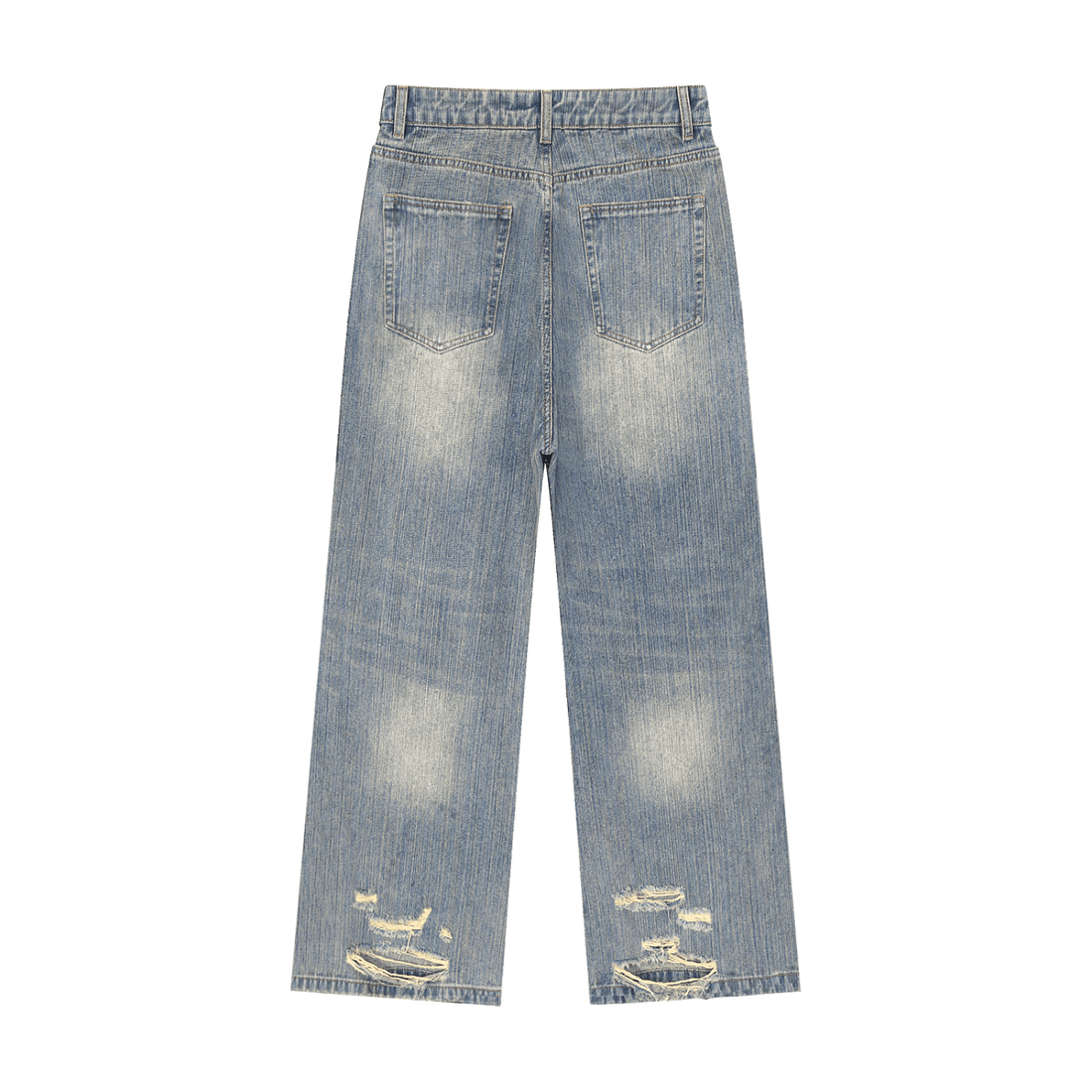Vibes( Unisex )Oversized Stacked Vintage Wash Denim Jeans - FASHION VIBES
