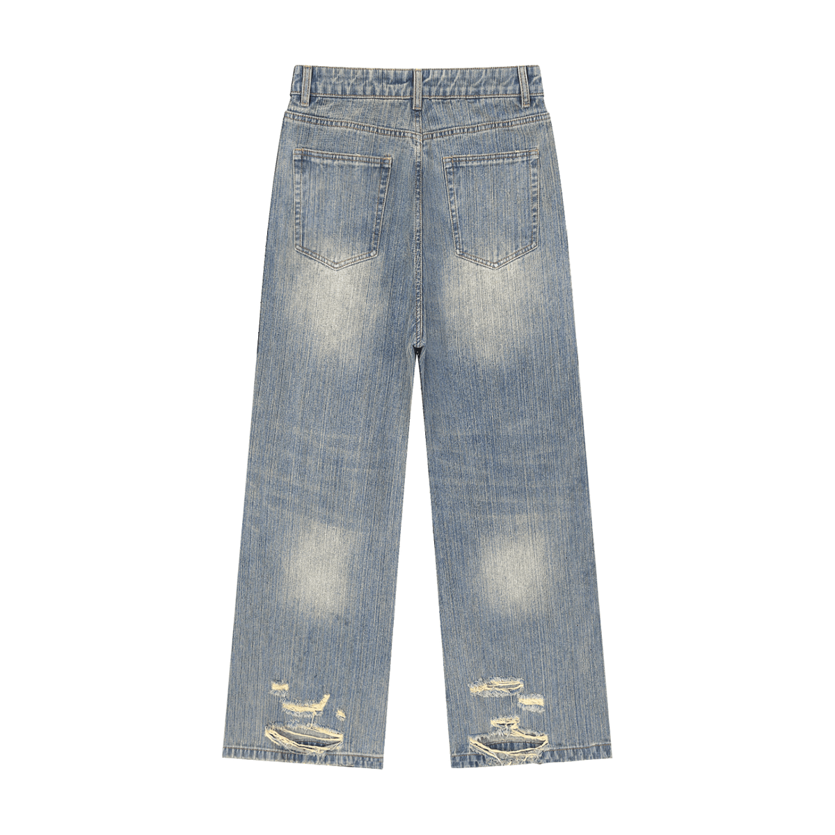 Vibes( Unisex )Oversized Stacked Vintage Wash Denim Jeans - FASHION VIBES