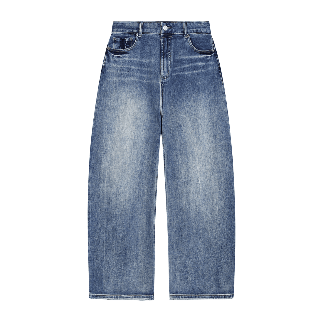 Vibes( Unisex )Stacked Sun Fade Heavyweight Denim Jeans - FASHION VIBES