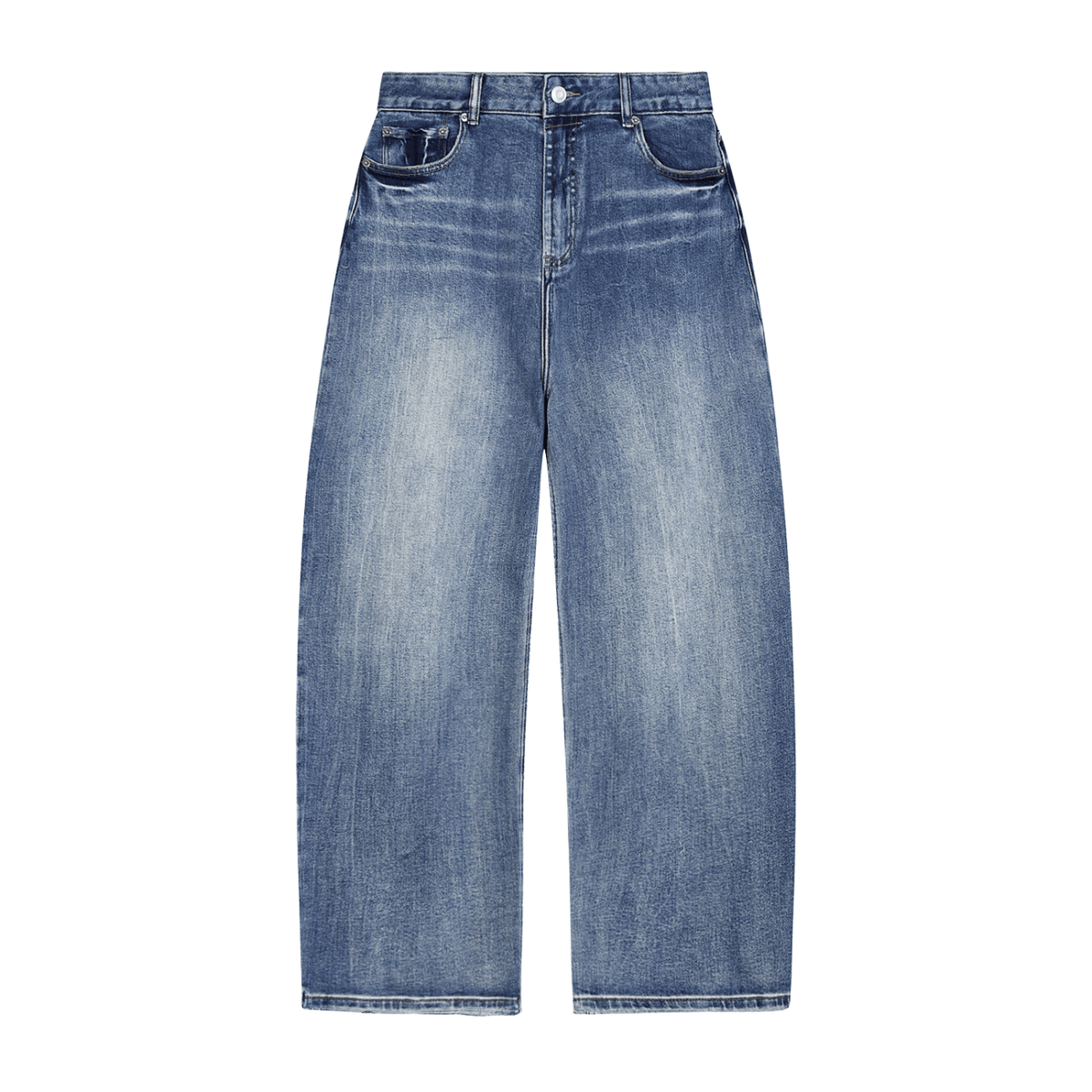 Vibes( Unisex )Stacked Sun Fade Heavyweight Denim Jeans - FASHION VIBES