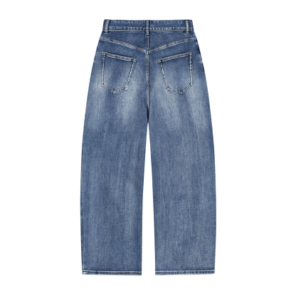 Vibes( Unisex )Stacked Sun Fade Heavyweight Denim Jeans - FASHION VIBES